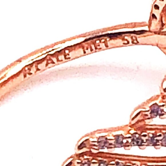 Pandora Rose™ Sparkling Feather Leaf Ring w/ Cubic Zirconia Size 58 (US 8.5) - Picture 4 of 8